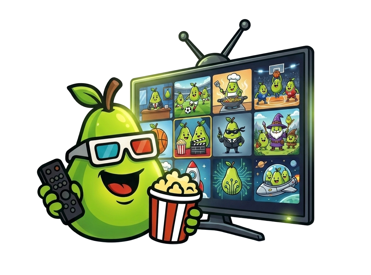Pear Stream Mascot with TV